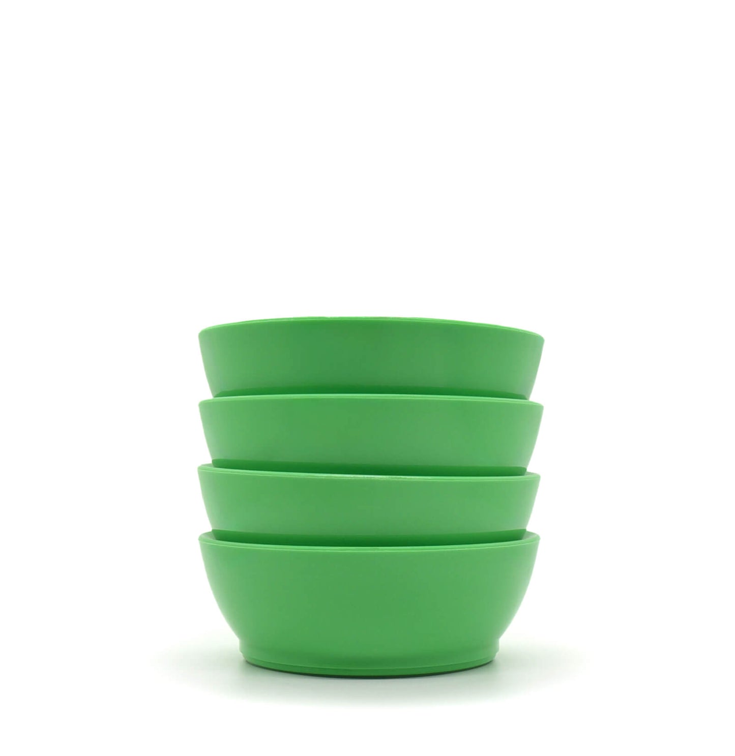 Stack of green 12oz Calibowls on white background