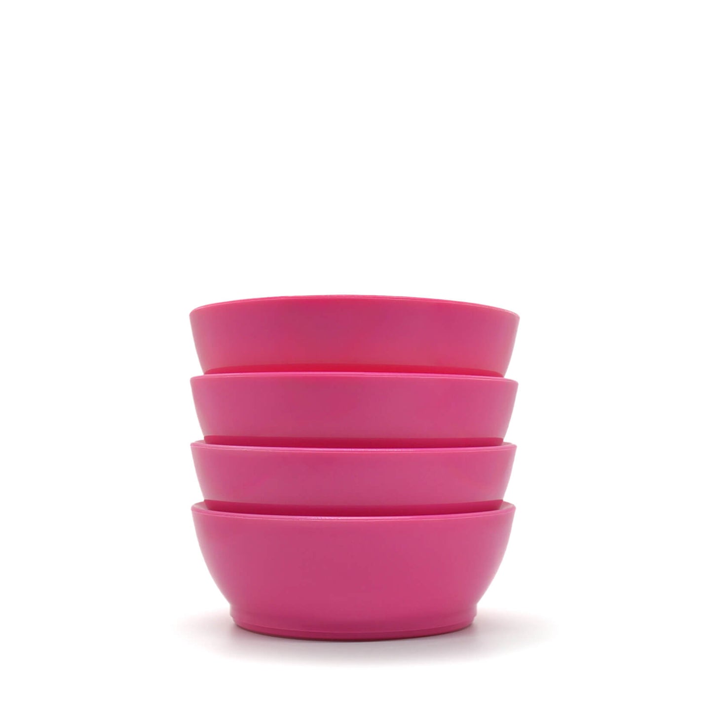 Stack of pink 12oz Calibowls on white background
