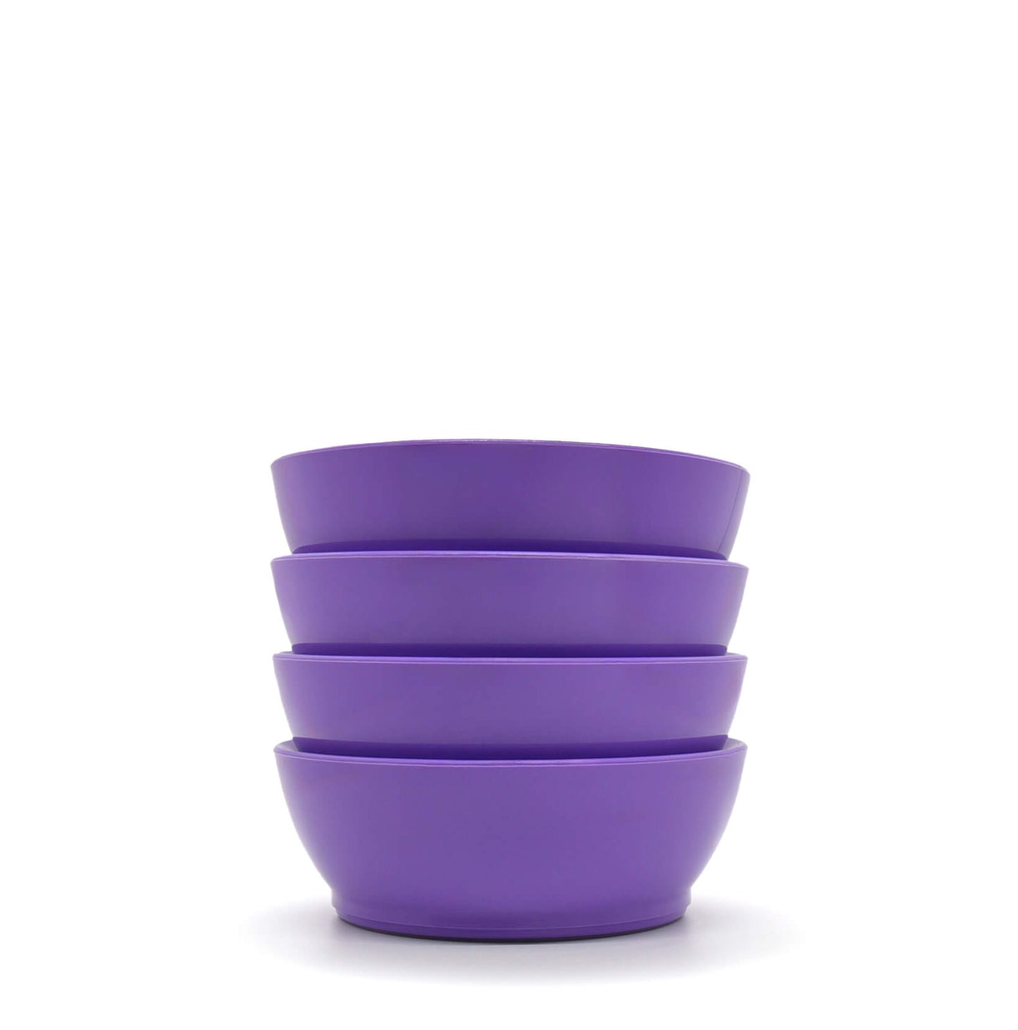 Stack of purple 12oz Calibowls on white background