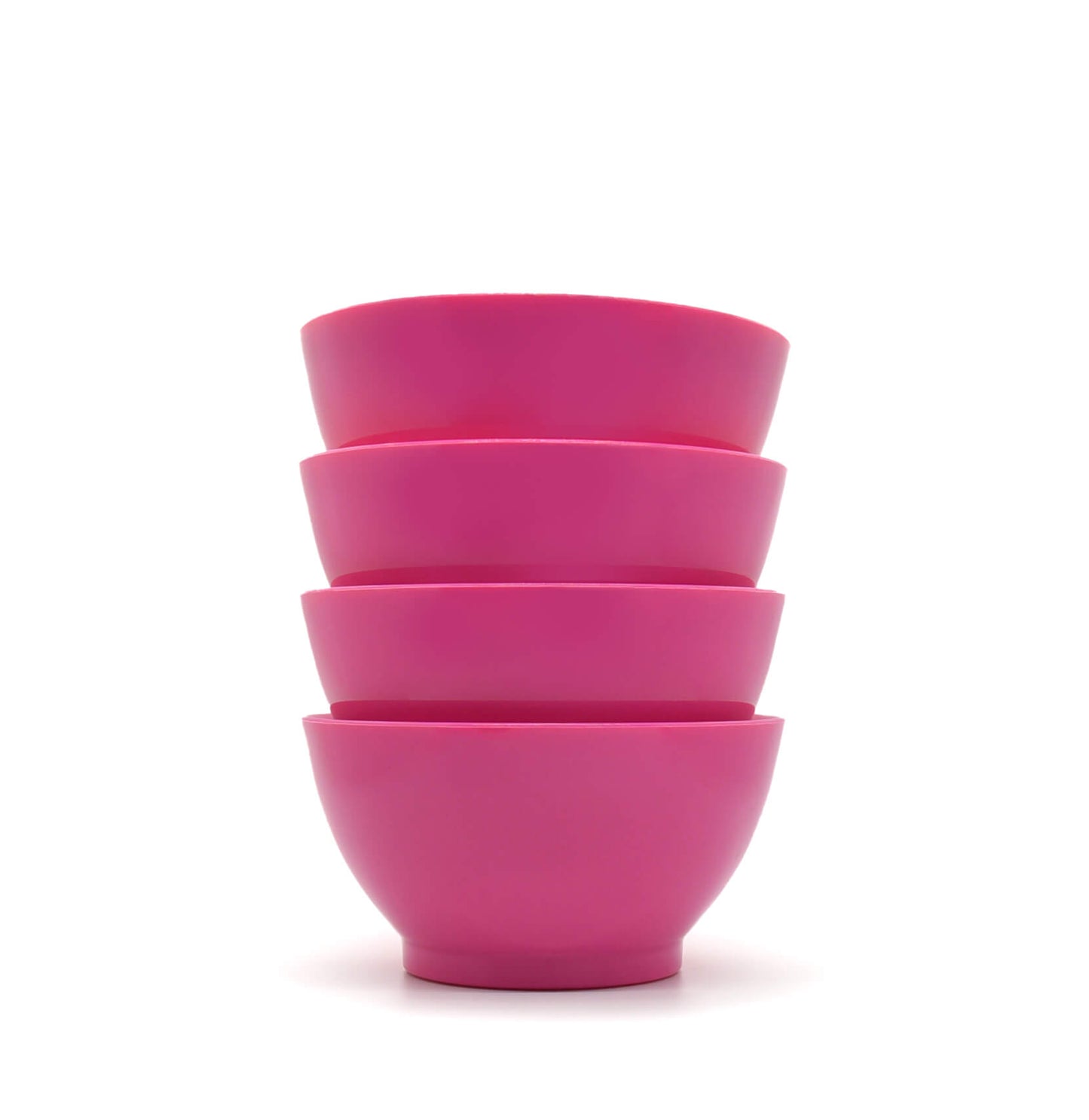 Stack of pink 20 oz Calibowls on a white background