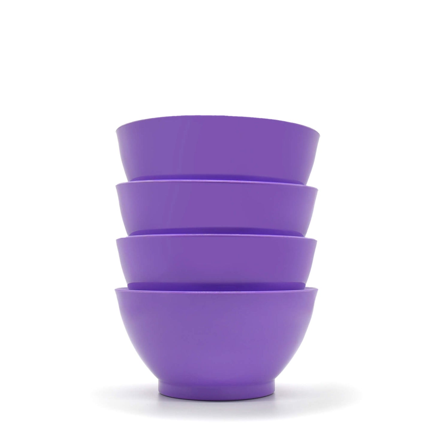 Stack of purple 20 oz Calibowls on a white background