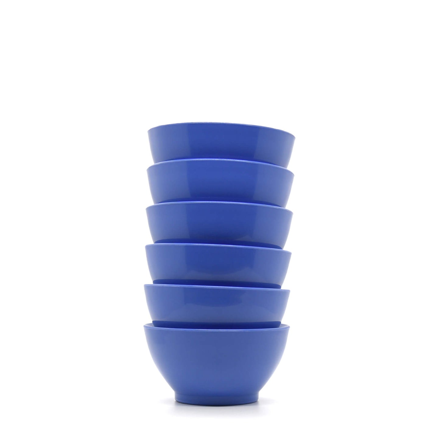 Stack of Blue 8 oz calibowls on white background