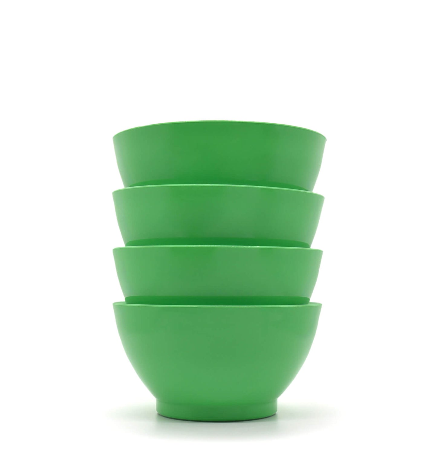 Stack of green 20 oz Calibowls on a white background